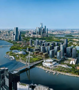 Skyline bán đảo Thủ Thiêm với các dự án cao tầng quanh khu vực Sun Thủ Thiêm