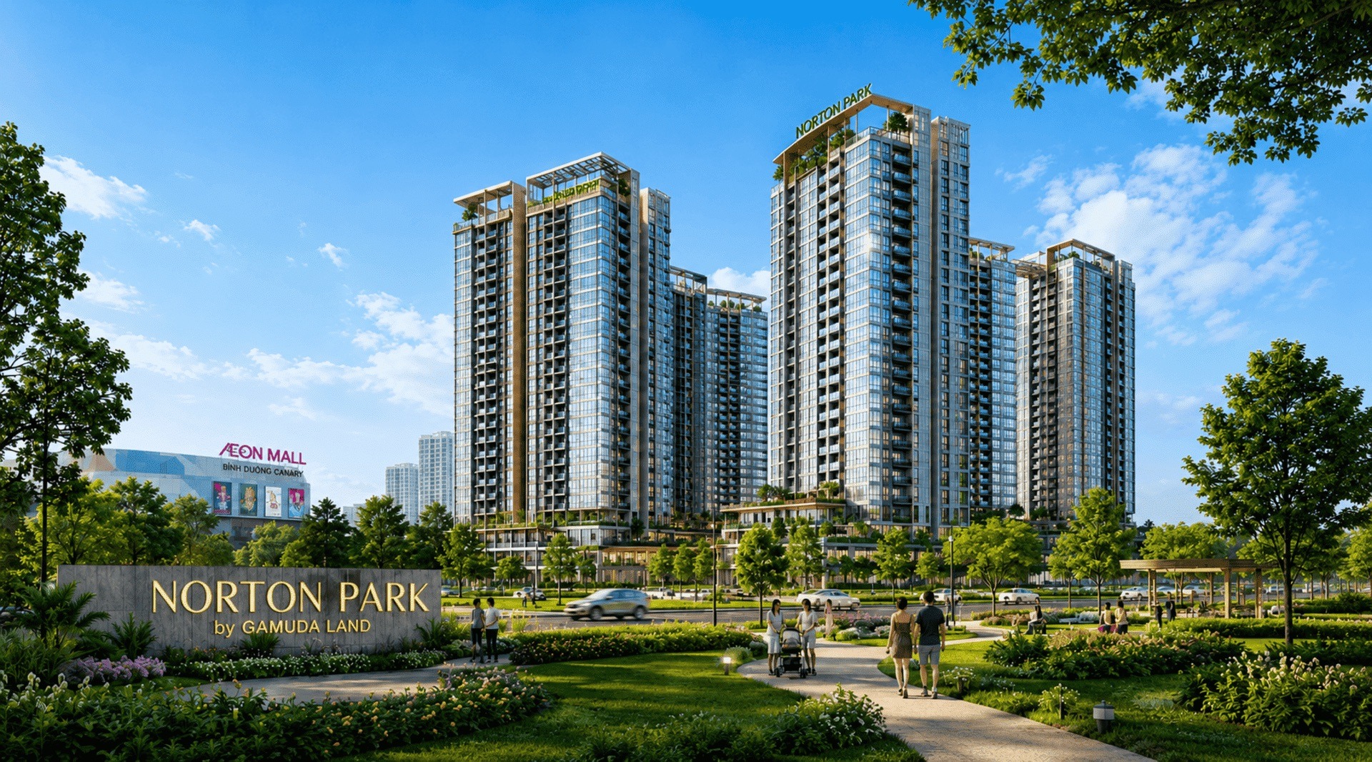 Phối cảnh tổng thể dự án Norton Park by Gamuda Land mặt tiền Quốc lộ 13