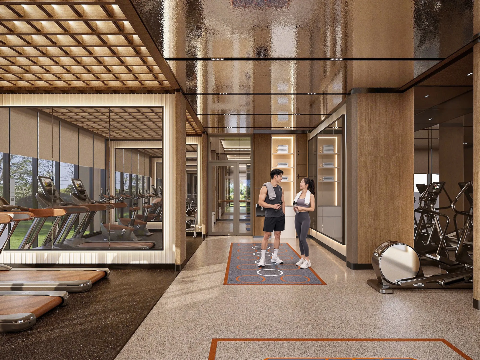 Phòng gym trong hệ thống tiện ích nội khu dự án Sun Glory Residence